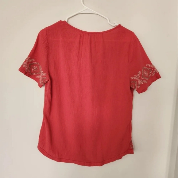 Sonoma Boho Short Sleeve Womens Shirt Red Size Small - Picture 9 of 9
